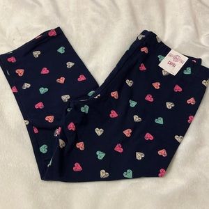 NWT SO Perfectly soft Navy Blue with colored heart gems Capri leggings Girls 12